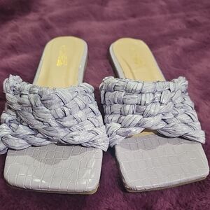 Elegant Braided Lavender Mules